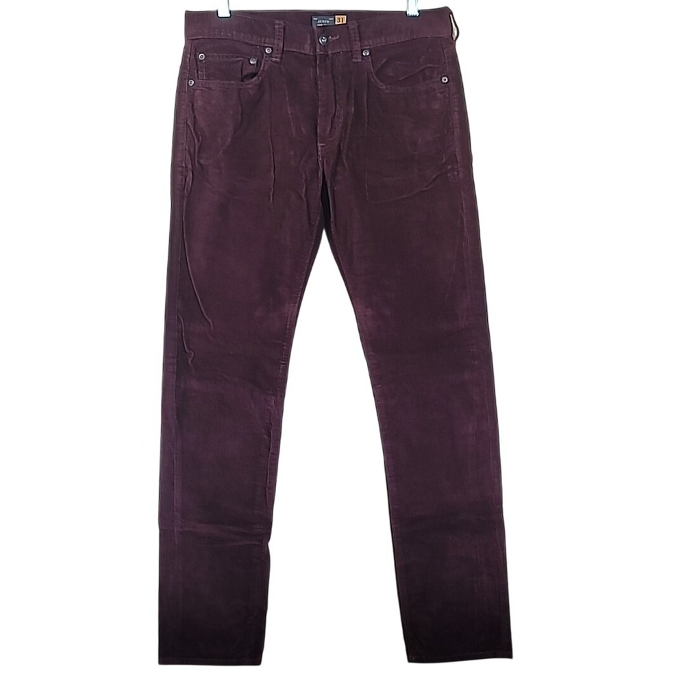 J.Crew 484 Slim Corduroy Pants Mens 32x31 Burgundy Maroon Excellent 5-Pocket